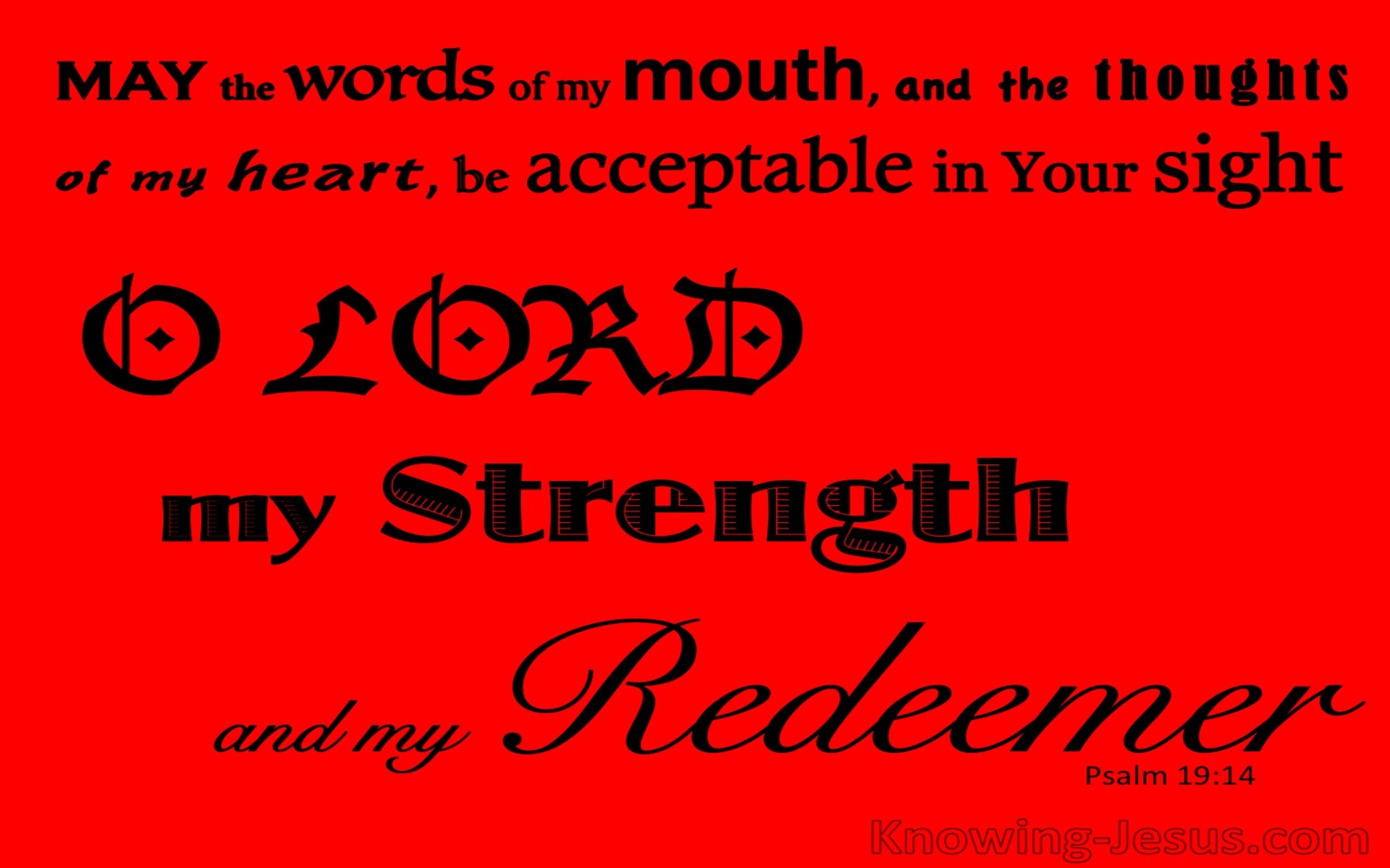 Psalm 19:14 May My Words Be Acceptable To Thee (red)